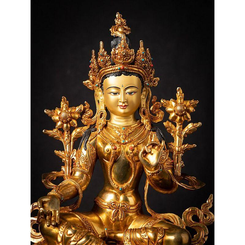 High quality Nepali Green Tara statue from Nepal For Sale 3