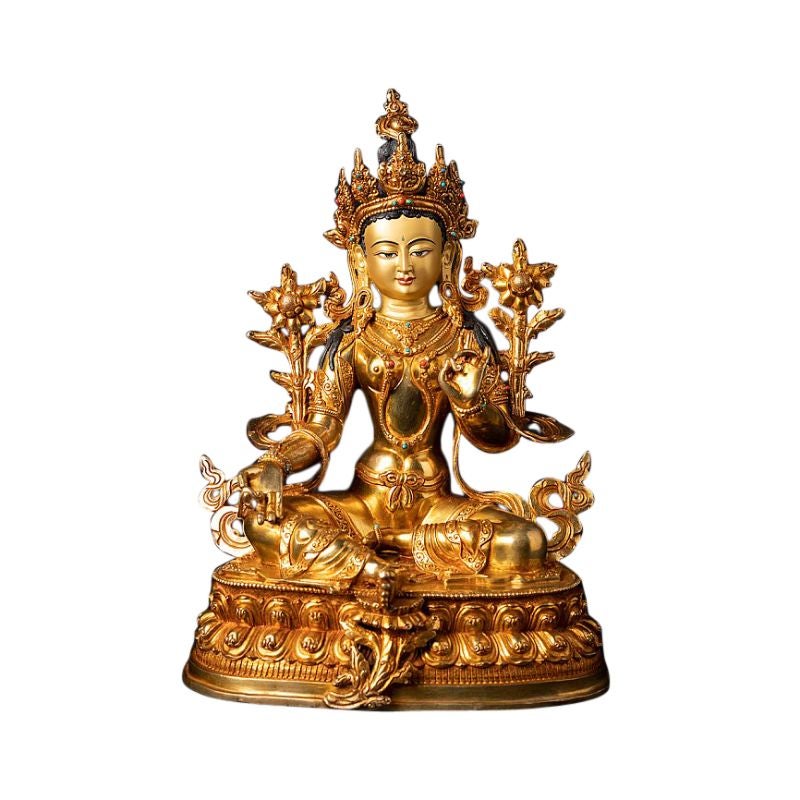 High quality Nepali Green Tara statue from Nepal For Sale
