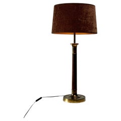 Vintage High quality oak and brass French / Spanish table lamp