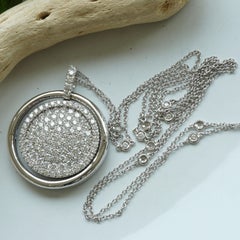 Schmuckzicke 3.55 ct Diamond Pendant Necklace, 18K Gold, Italy, 82cm, W VS, Wow