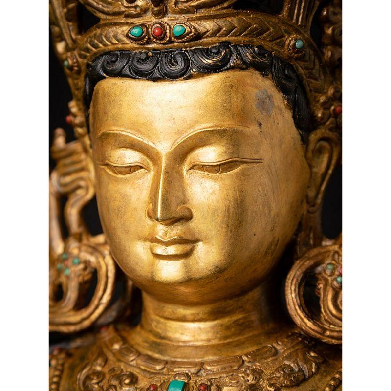 Statua di Buddha Nepalese in bronzo antico di alta qualità 5