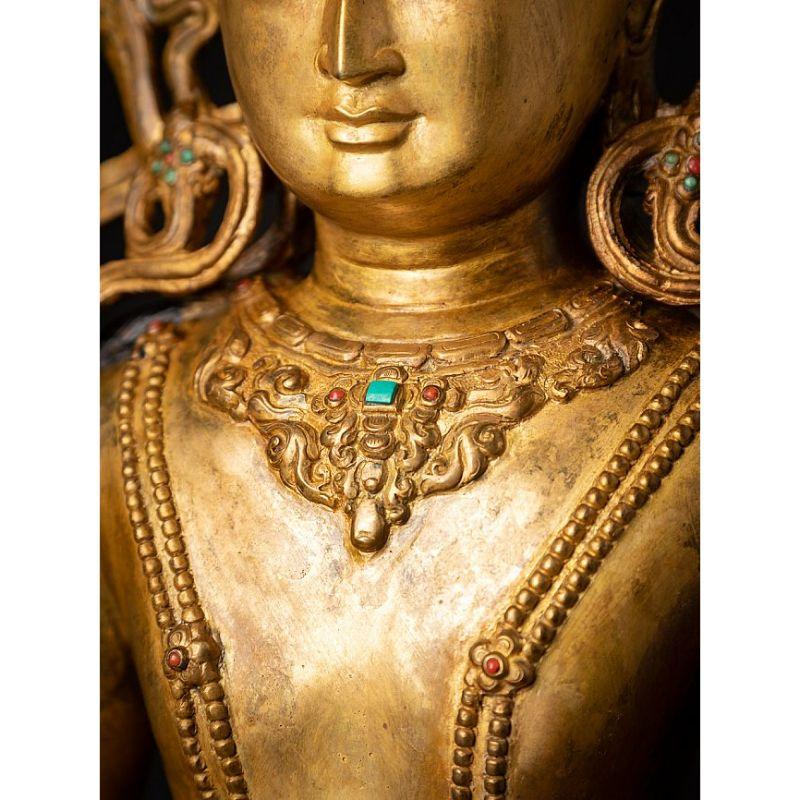 Statua di Buddha Nepalese in bronzo antico di alta qualità 6