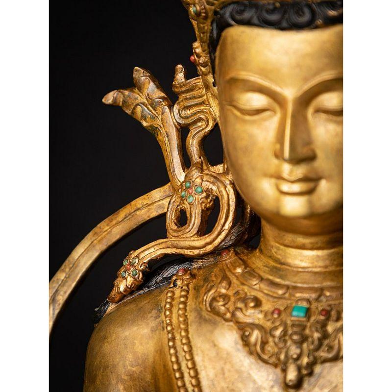 Statua di Buddha Nepalese in bronzo antico di alta qualità 7