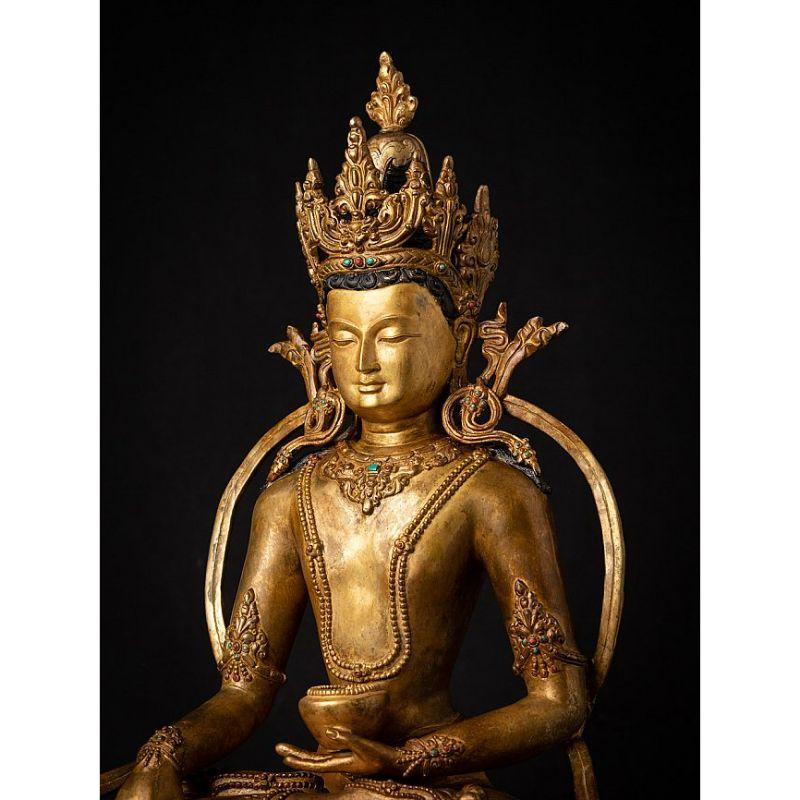Bronzo Statua di Buddha Nepalese in bronzo antico di alta qualità