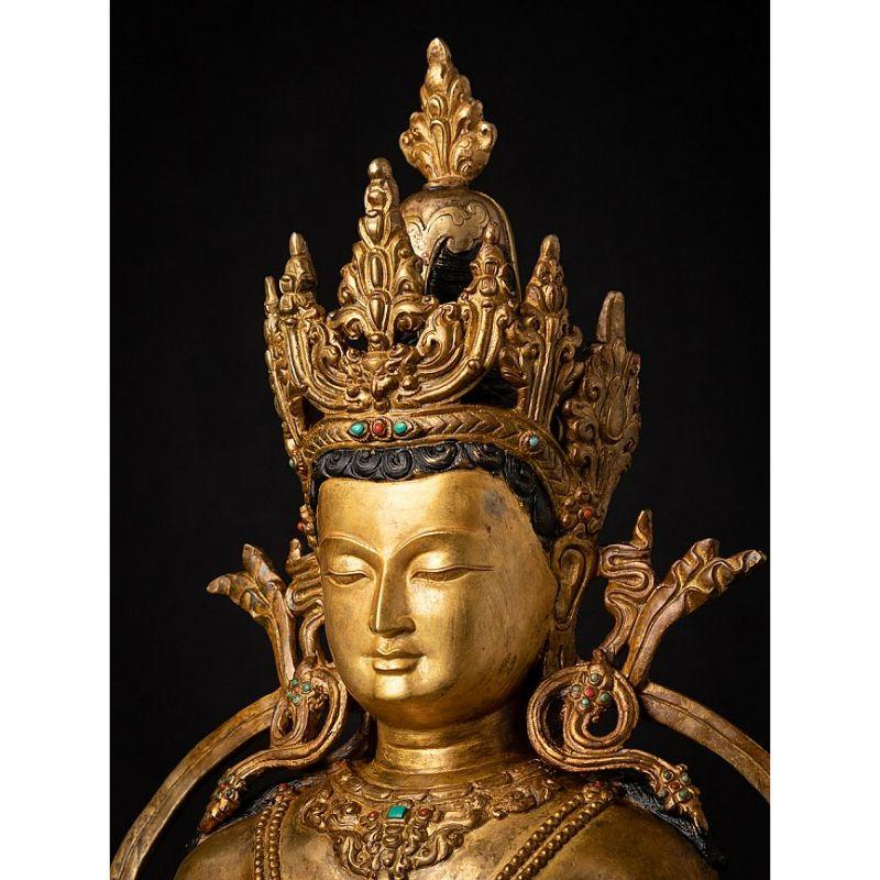 Statua di Buddha Nepalese in bronzo antico di alta qualità 1