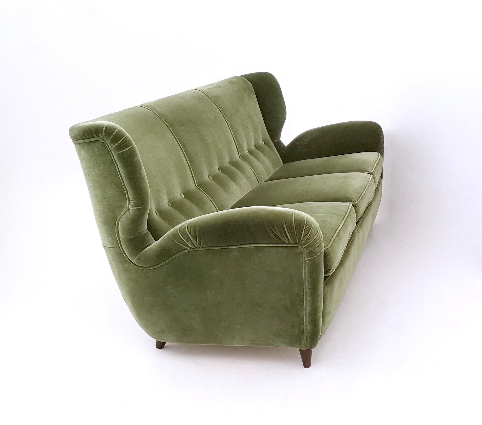 olive green velvet couch