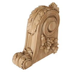 Console with Flowers in the style of Romanticism, Ornate Oak Corbel for Trim