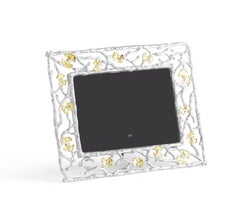 High-Quality Photo Frame with Butterfly Motif in Silver and Gold Metal.