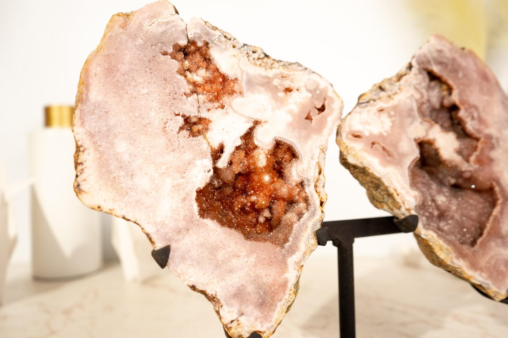 Geoda Mariposa Amatista Rosa (Alas de Ángel) con Druzy Brillante, Totalmente Natural en venta 5