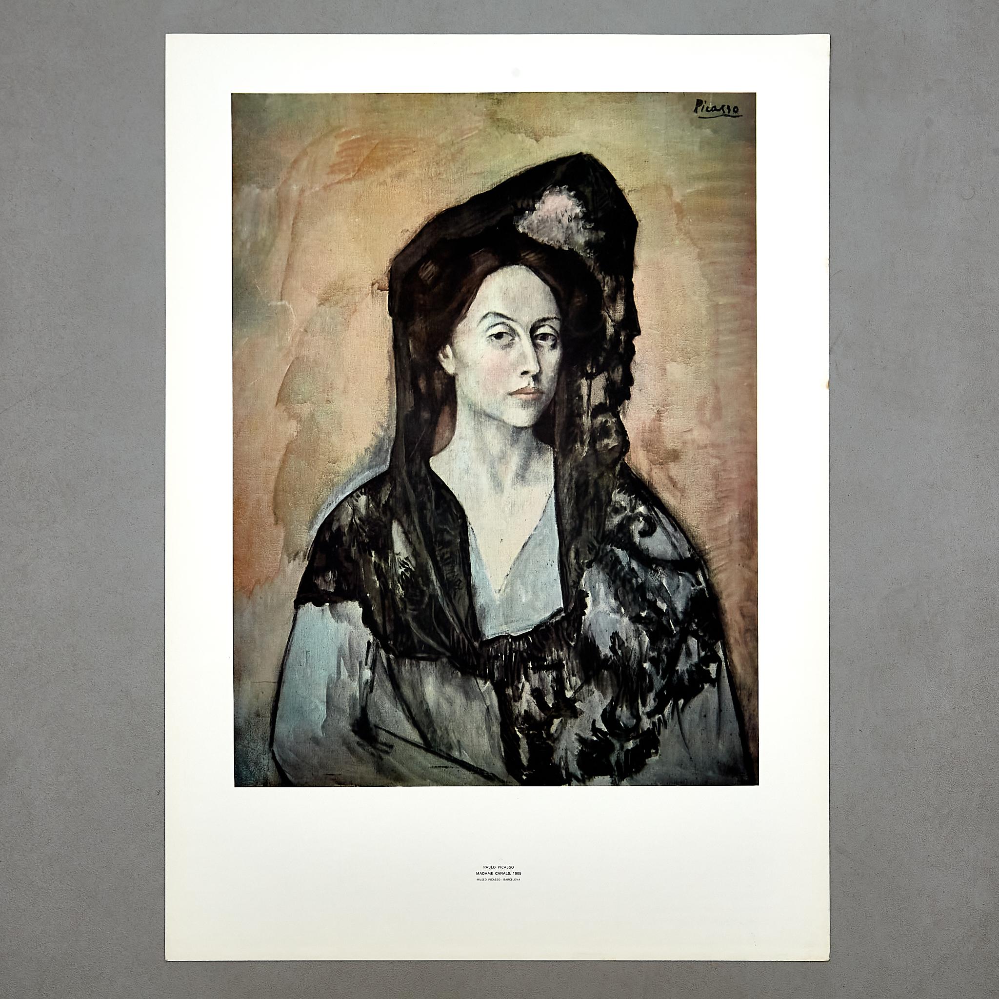 High Quality Print of Madame Canals 1905 by Pablo Picasso.

Manufactured in Spain, circa 1966.

In original condition with minor wear consistent of age and use, preserving a beautiful patina.

Materials: 
Paper 

Dimensions: 
D 0.1 cm x W 55.5 cm x
