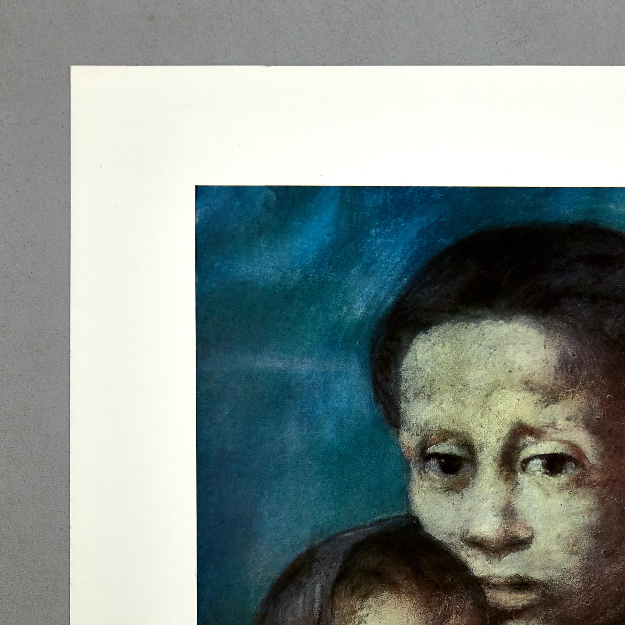 Mid-Century Modern High Quality Print of Mère et Enfant au fichu 1903 by Pablo Picasso, circa 1966. For Sale
