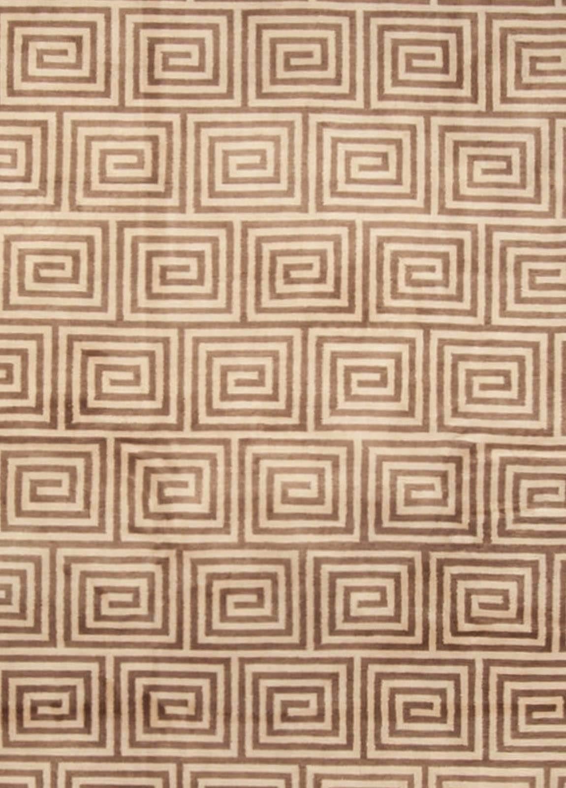 High-quality Prism Art Deco style handmade silk rug by Doris Leslie Blau
Size: 12'10