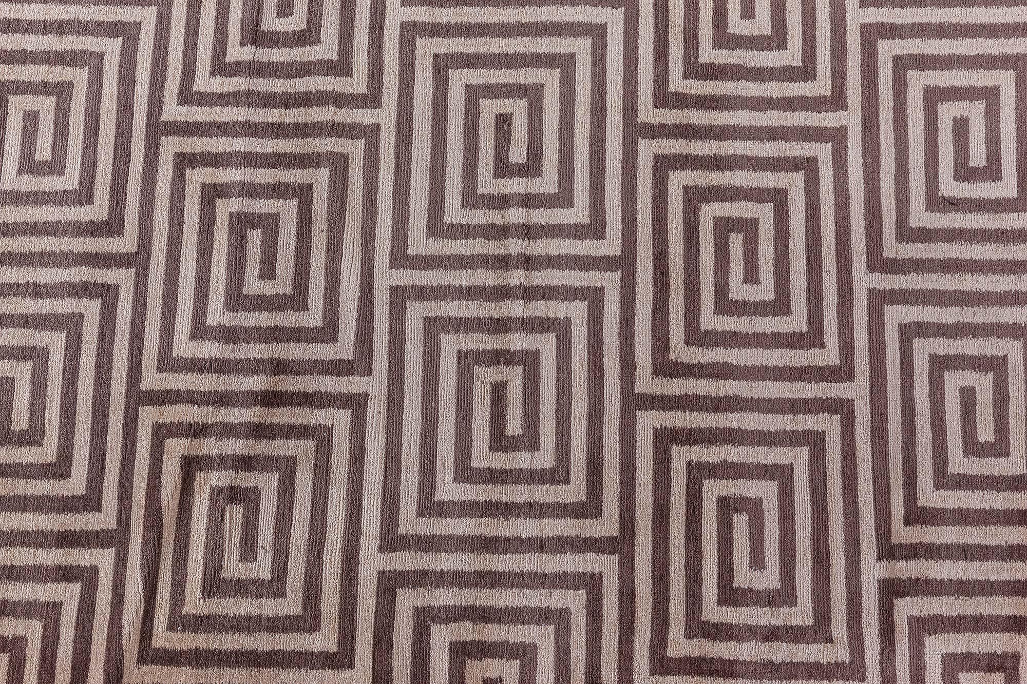 Modern Tibetan 'Prism' Art Deco Style Silk Rug by Doris Leslie Blau For Sale 1