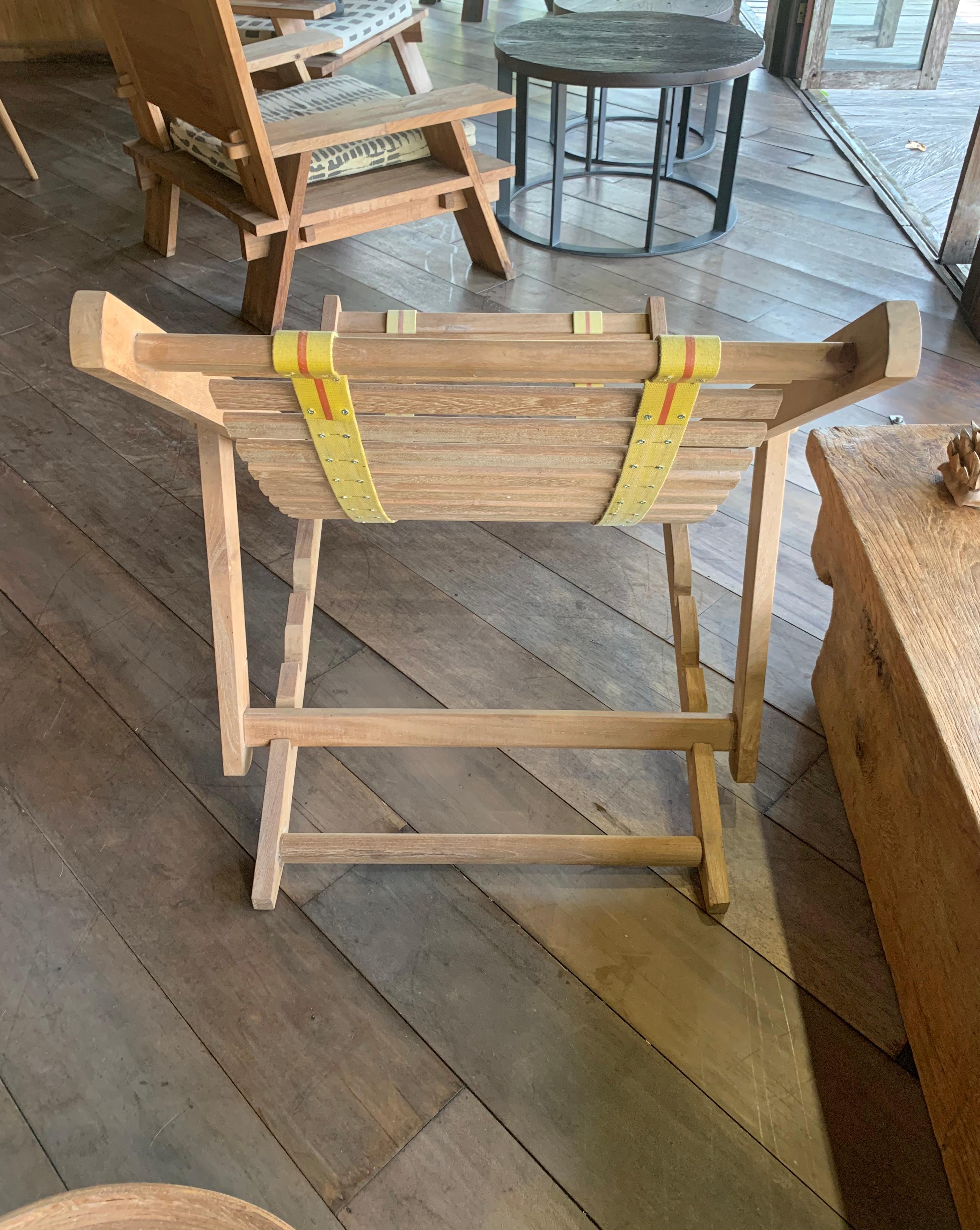 Teck Fauteuil de salon pliable en bois de teck récupéré de haute qualité en vente