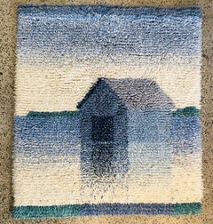 High Quality Scandinavian Long-Pile Wall Rug from 1960s