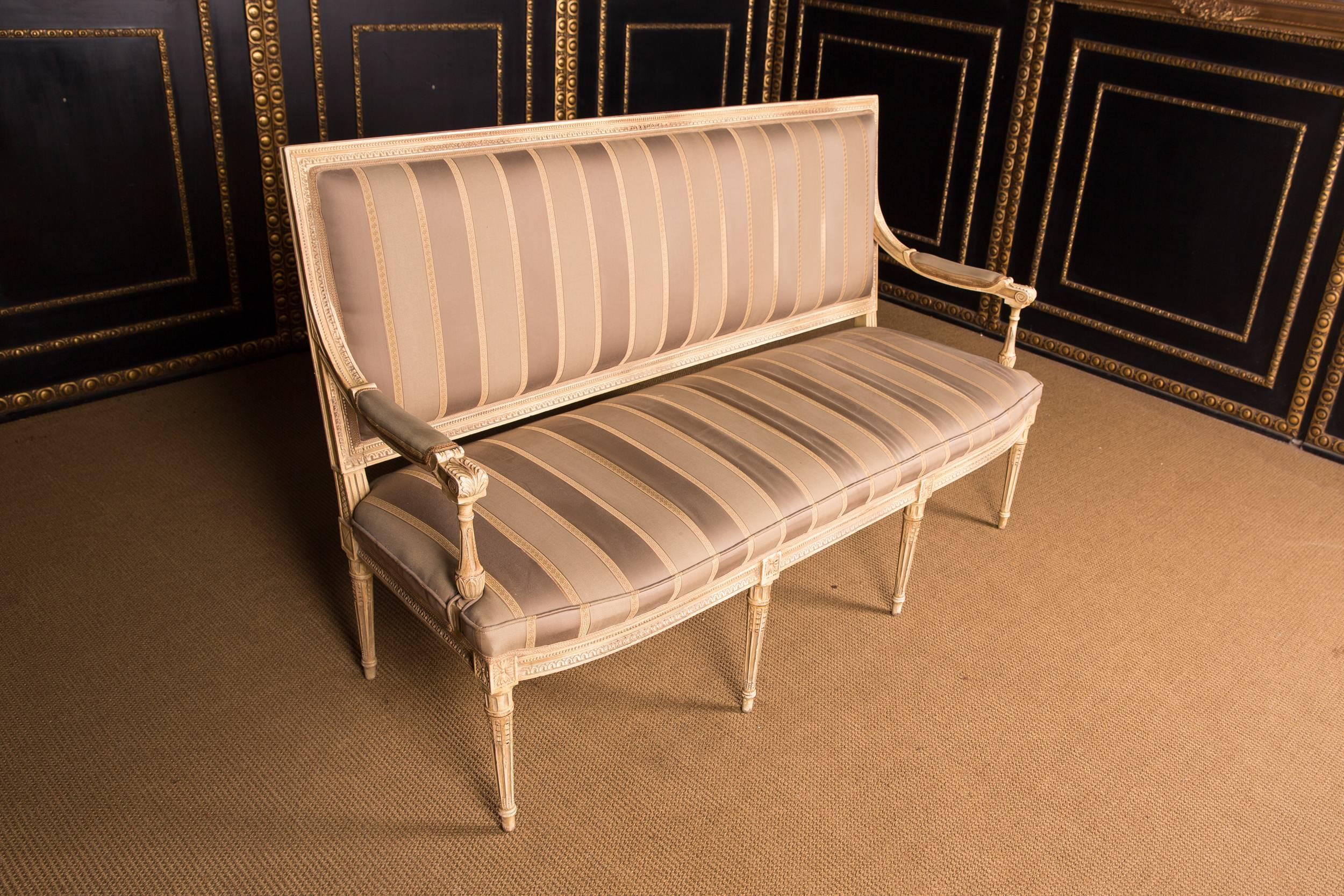 Hand-Carved High Quality Seating Furniture, Sofa  and Two Armchairs in the Louis Seize Style