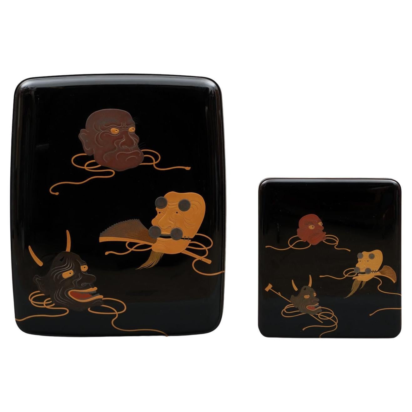 High Quality Japanese Set of Two Lacquer Boxes by Nakamura Sotetsu x 十代宗哲