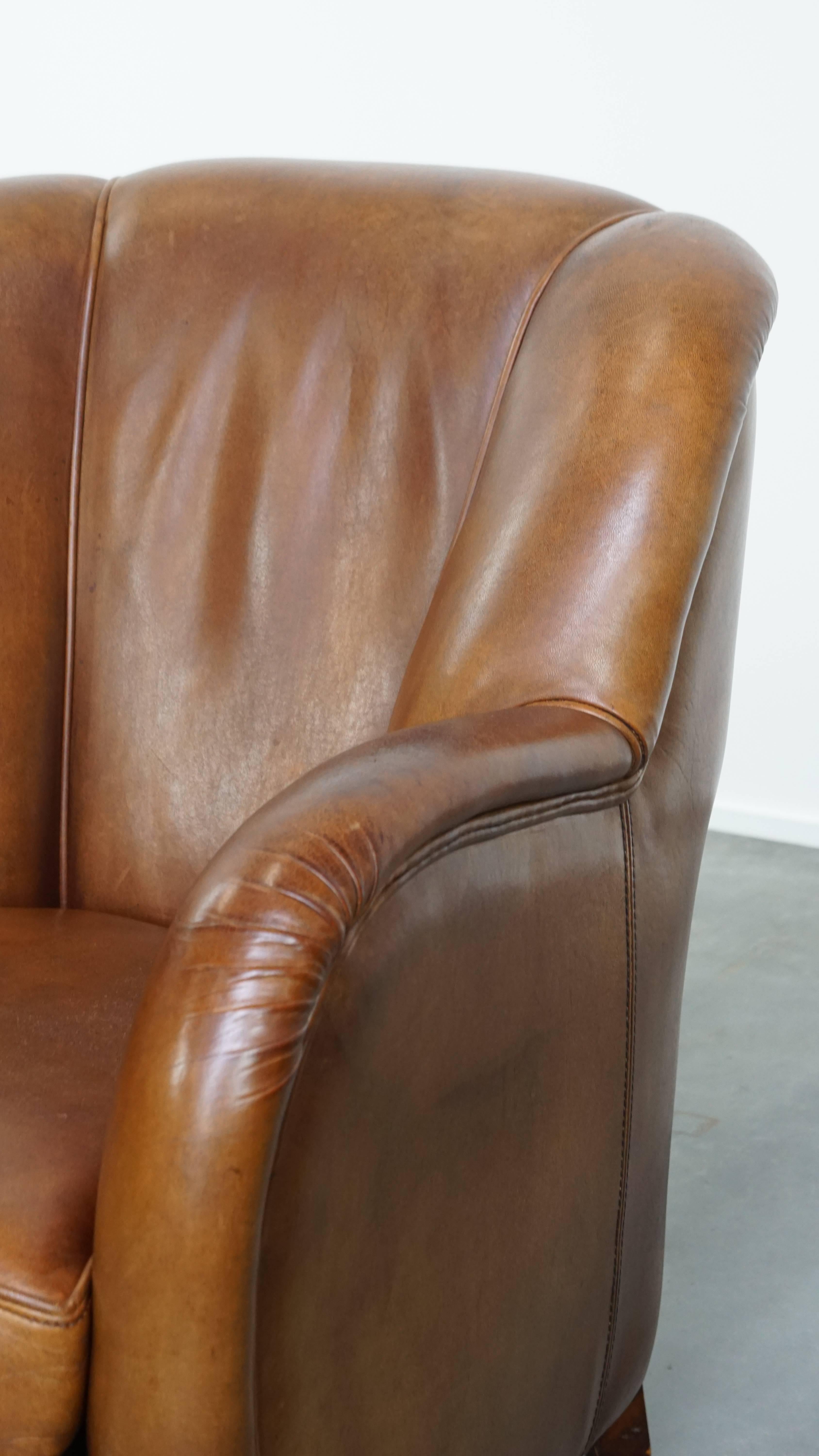 Hochwertiger Design-Sessel aus Schafsleder im Angebot 5