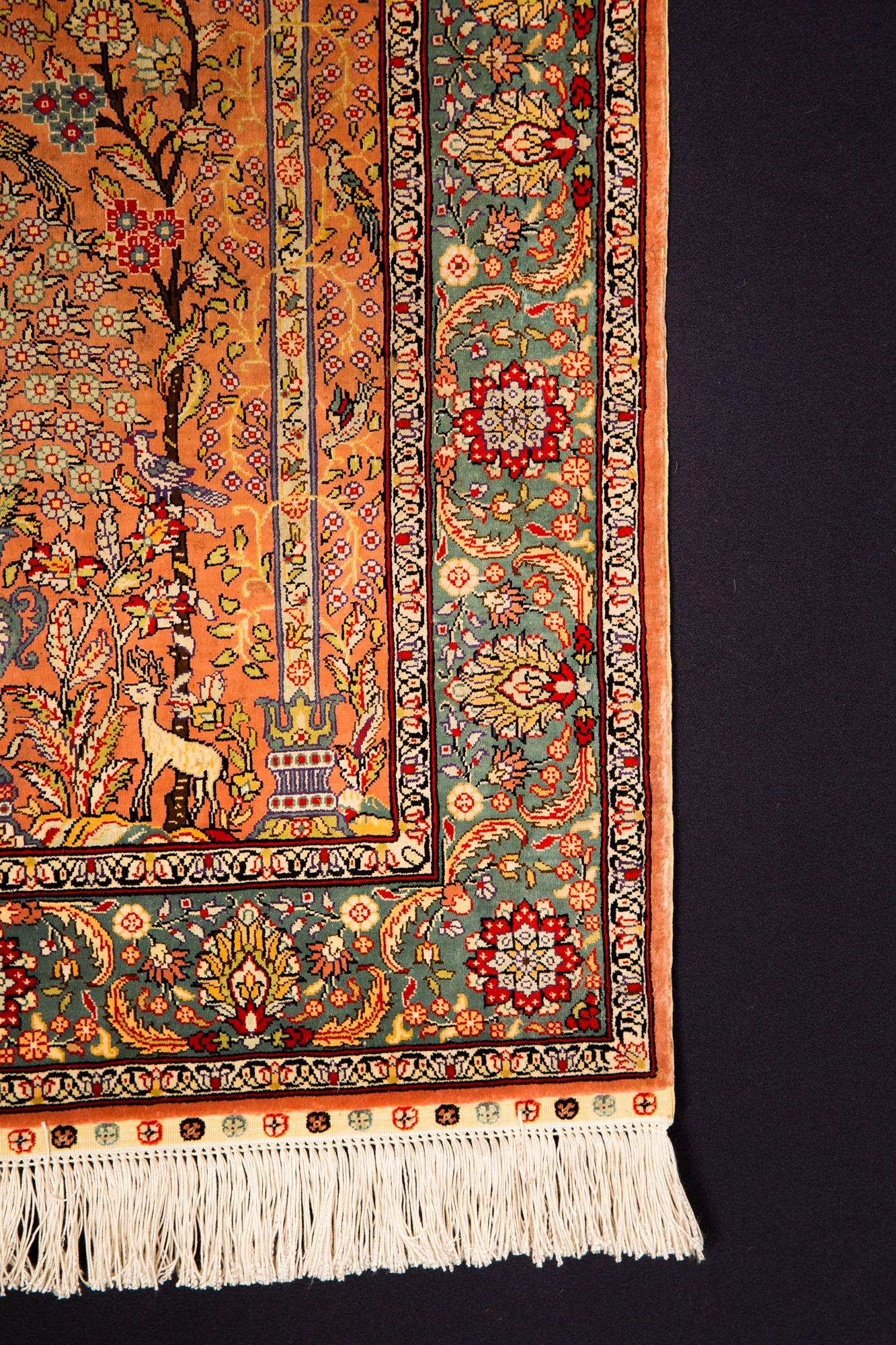 20th Century High Quality Silk Carpet Kayseri Rug