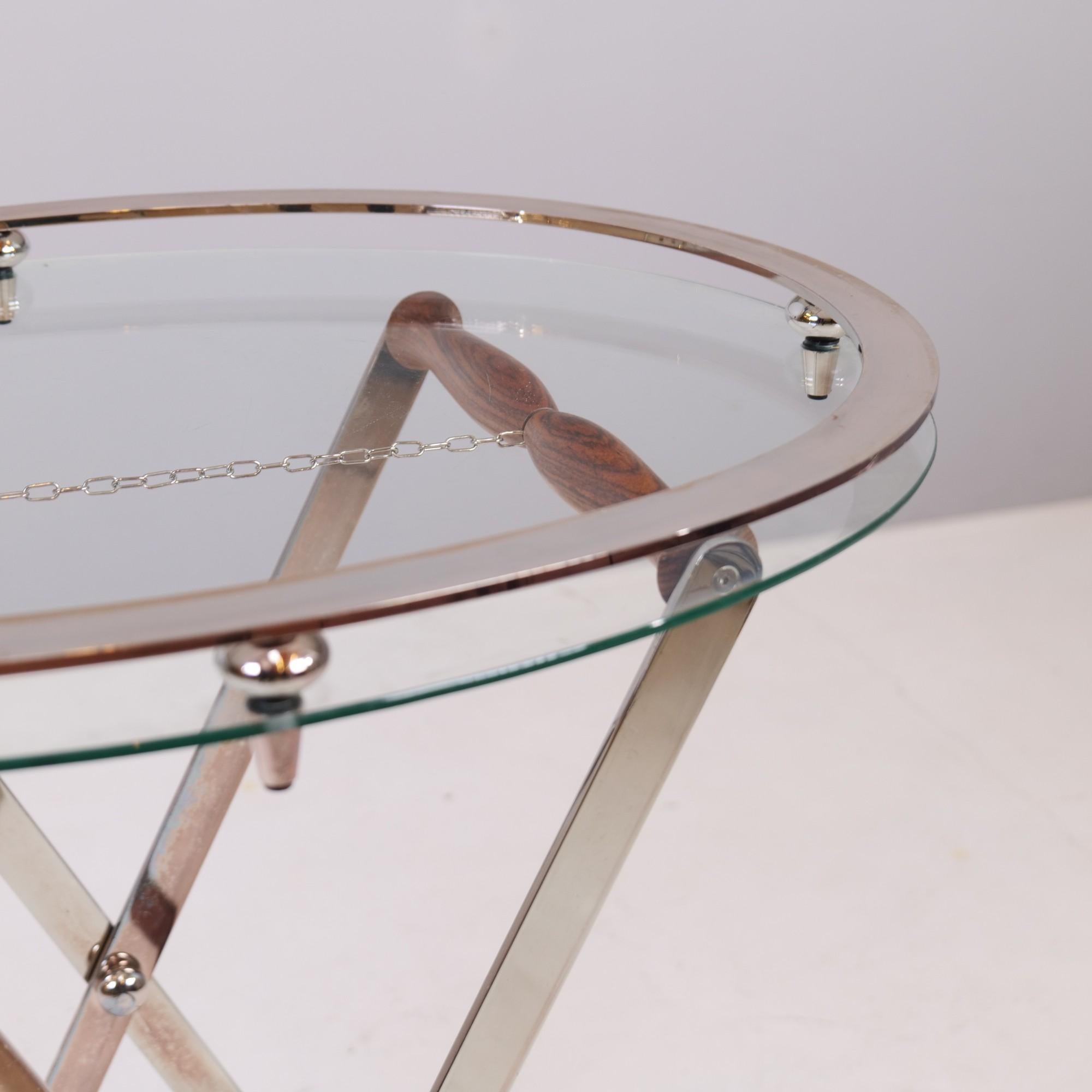 Metal High quality silver plated vintage serving table with removable top For Sale