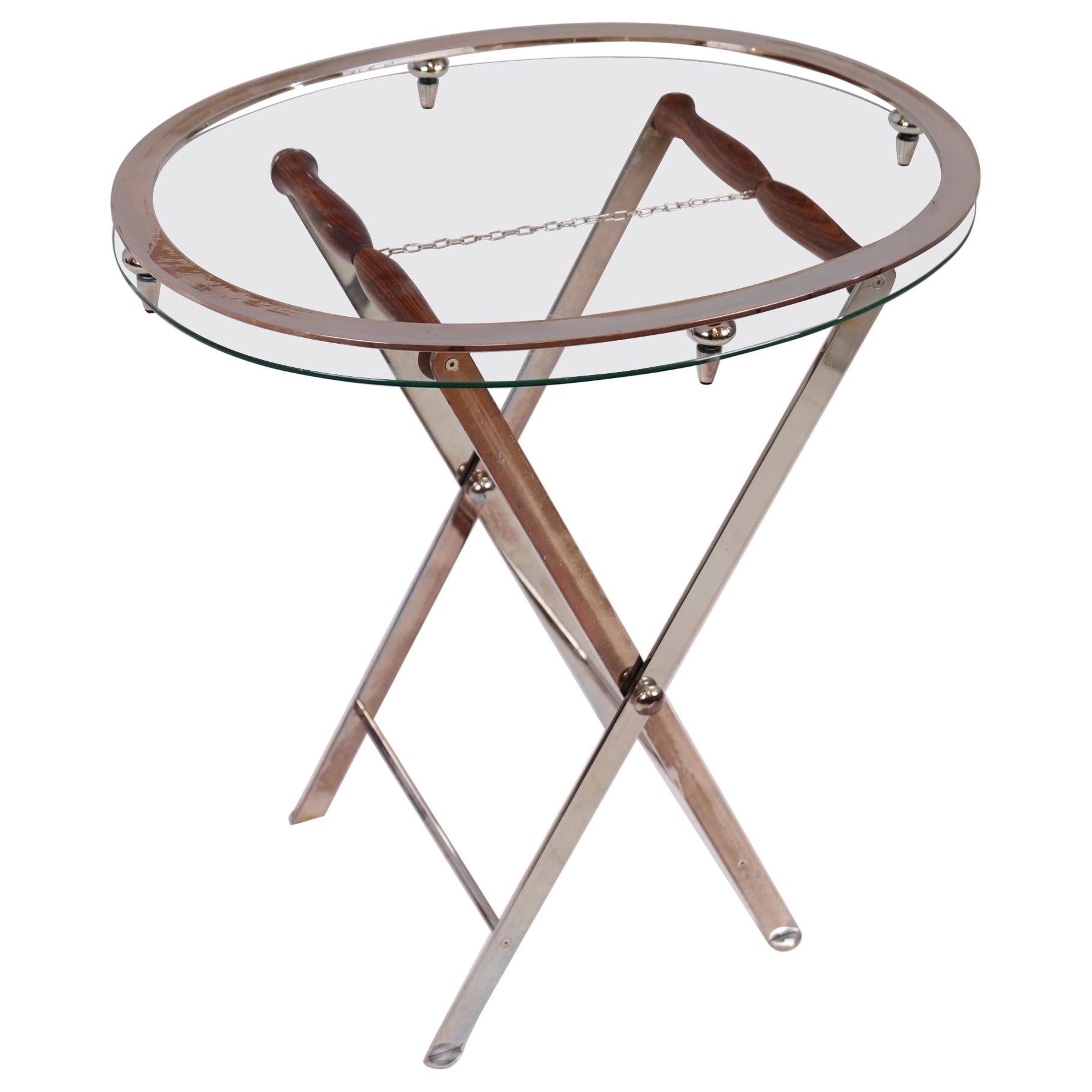 Versilberter Vintage-Serviertisch von hoher Qualität mit abnehmbarer Platte