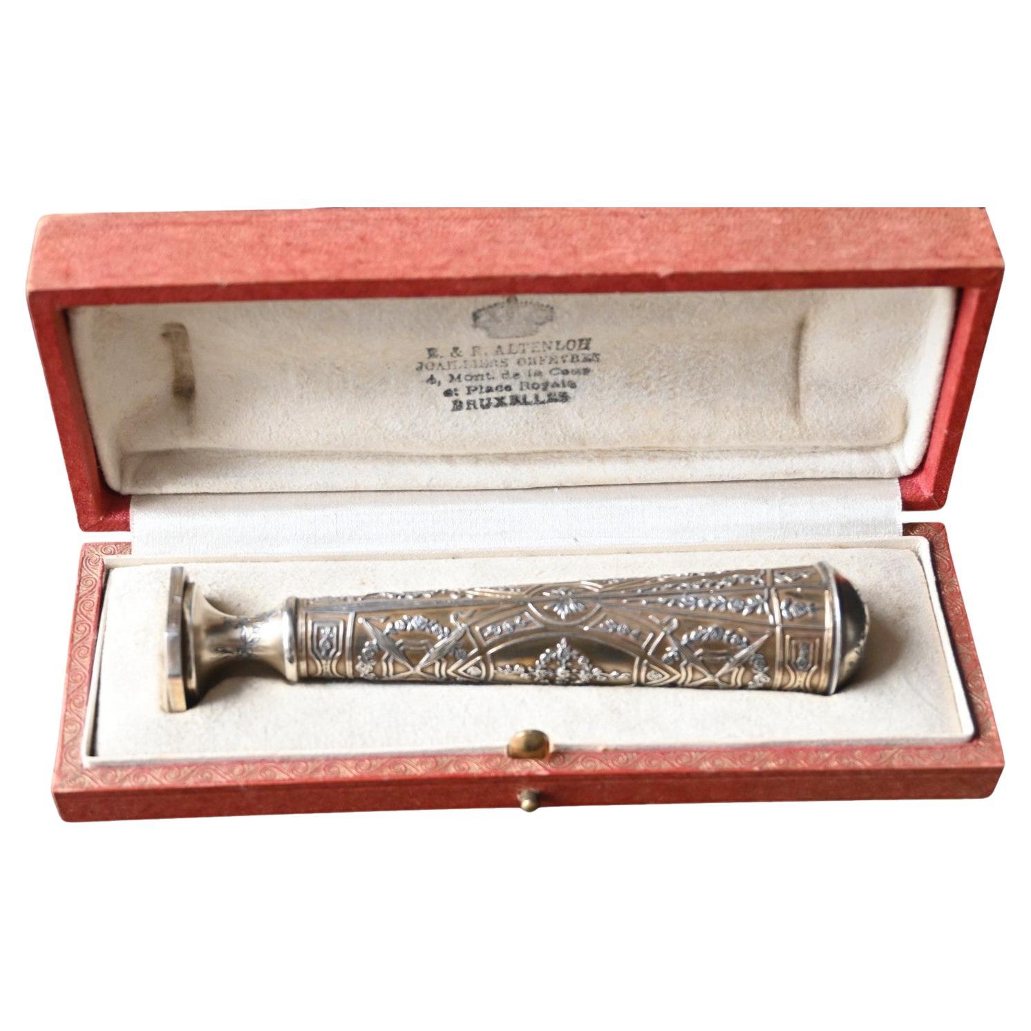 High quality silver seal stamp, wax seal  With Important Coat Of Arms