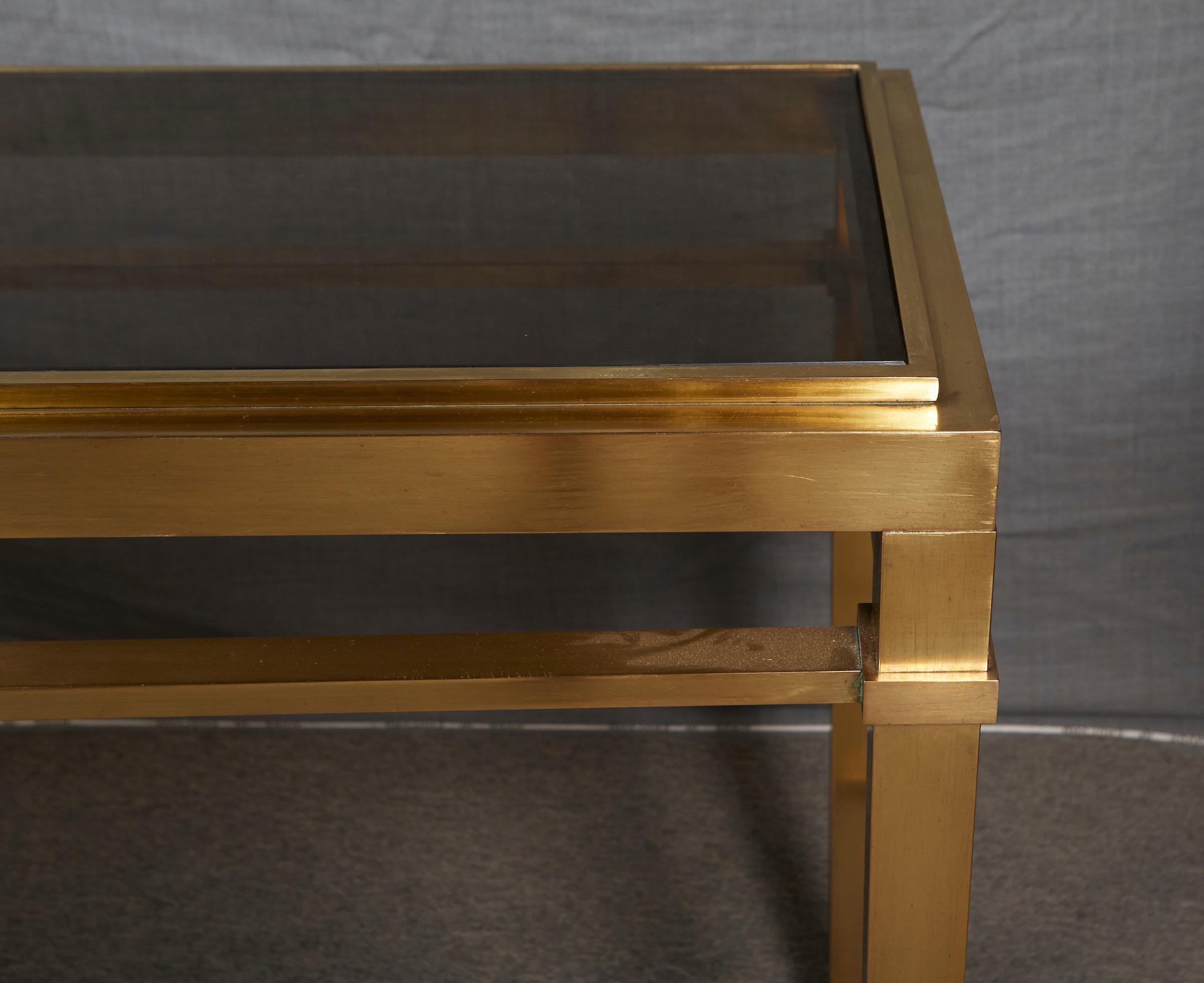 High Quality Solid Polished Brass Console Table by Maison Jansen 2