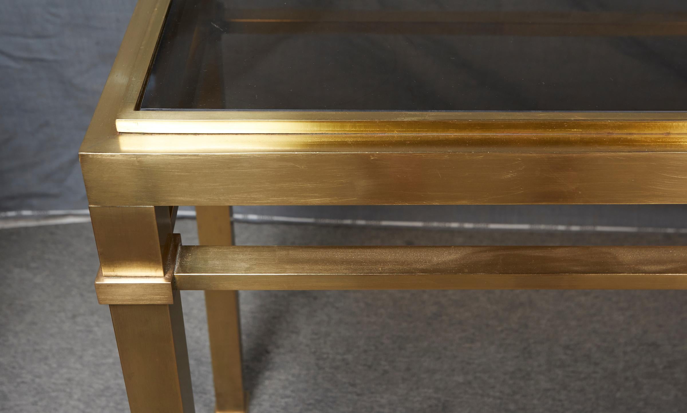 High Quality Solid Polished Brass Console Table by Maison Jansen 3