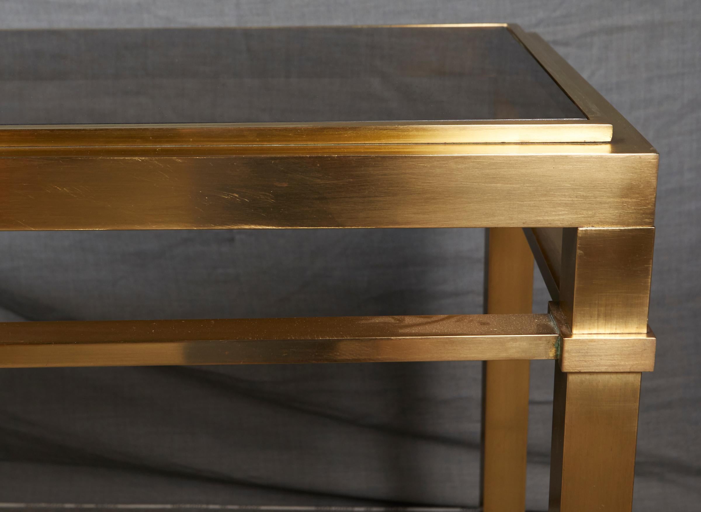 High Quality Solid Polished Brass Console Table by Maison Jansen 4