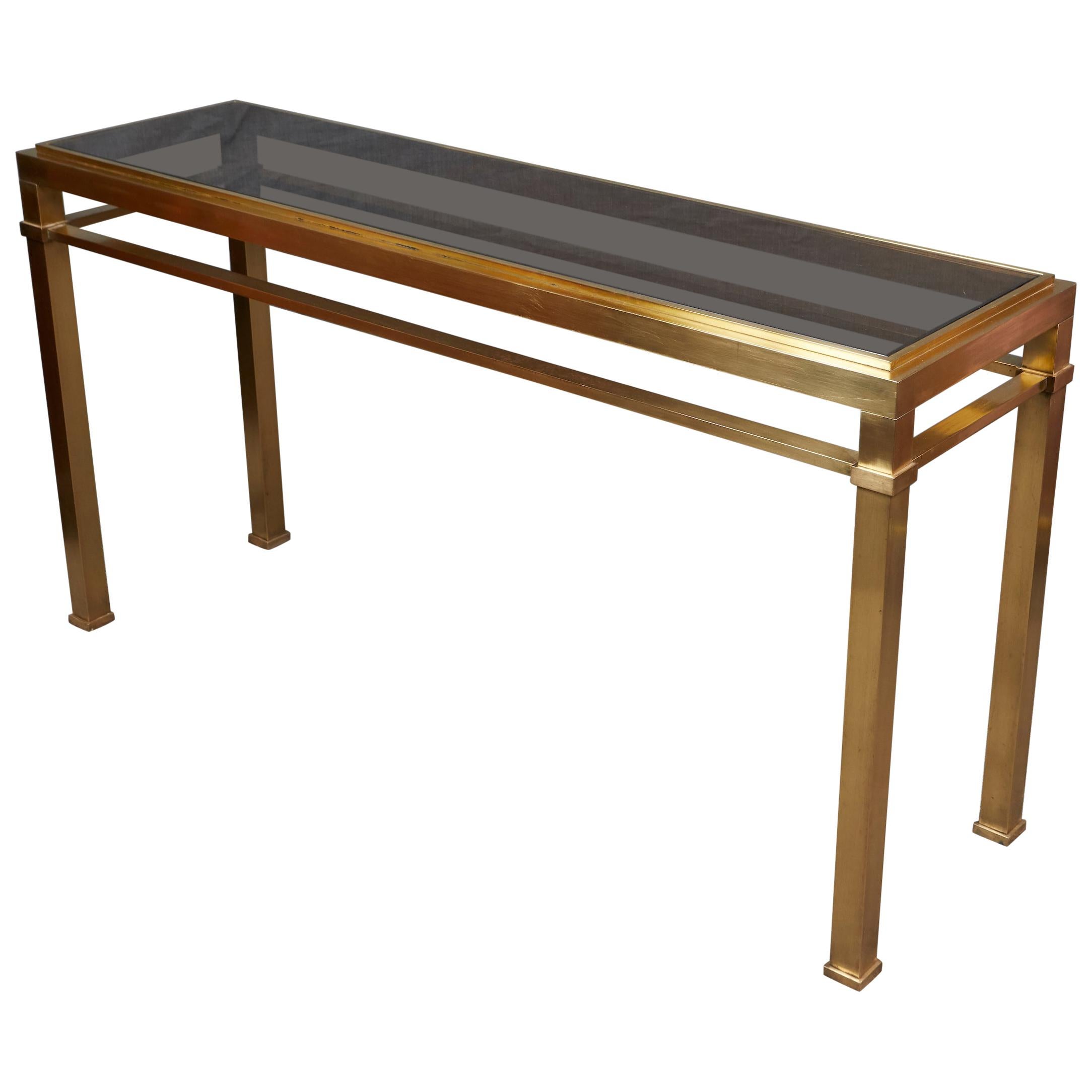 High Quality Solid Polished Brass Console Table by Maison Jansen
