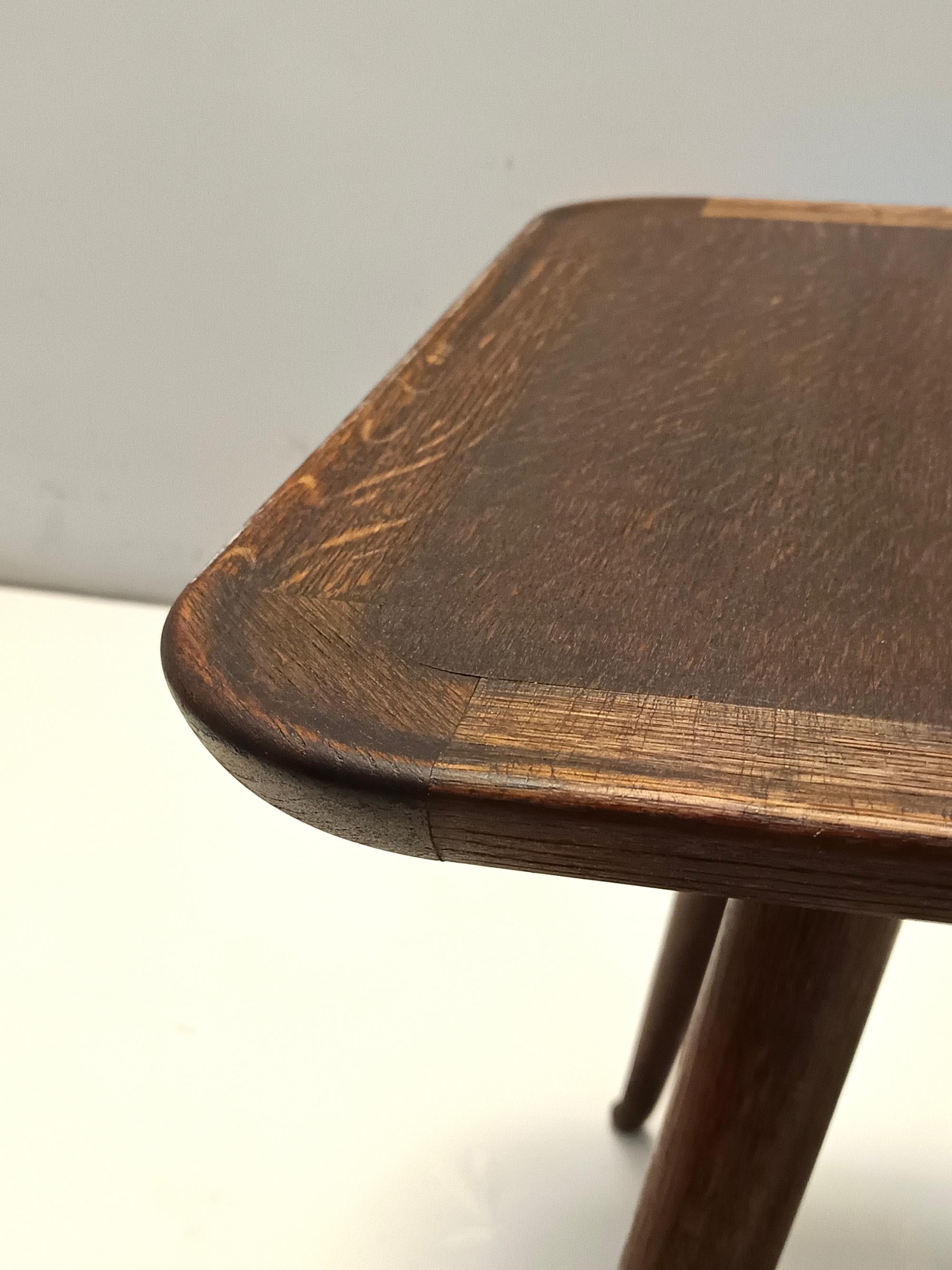 Tavolino quadrato di alta qualità in massello di Oak Oak di Paolo Buffa, Italia in vendita 3