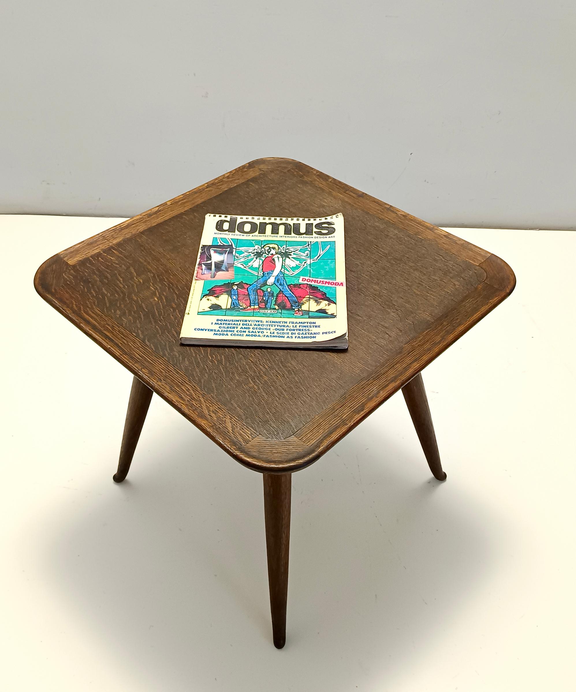 Mid-Century moderno Tavolino quadrato di alta qualità in massello di Oak Oak di Paolo Buffa, Italia in vendita
