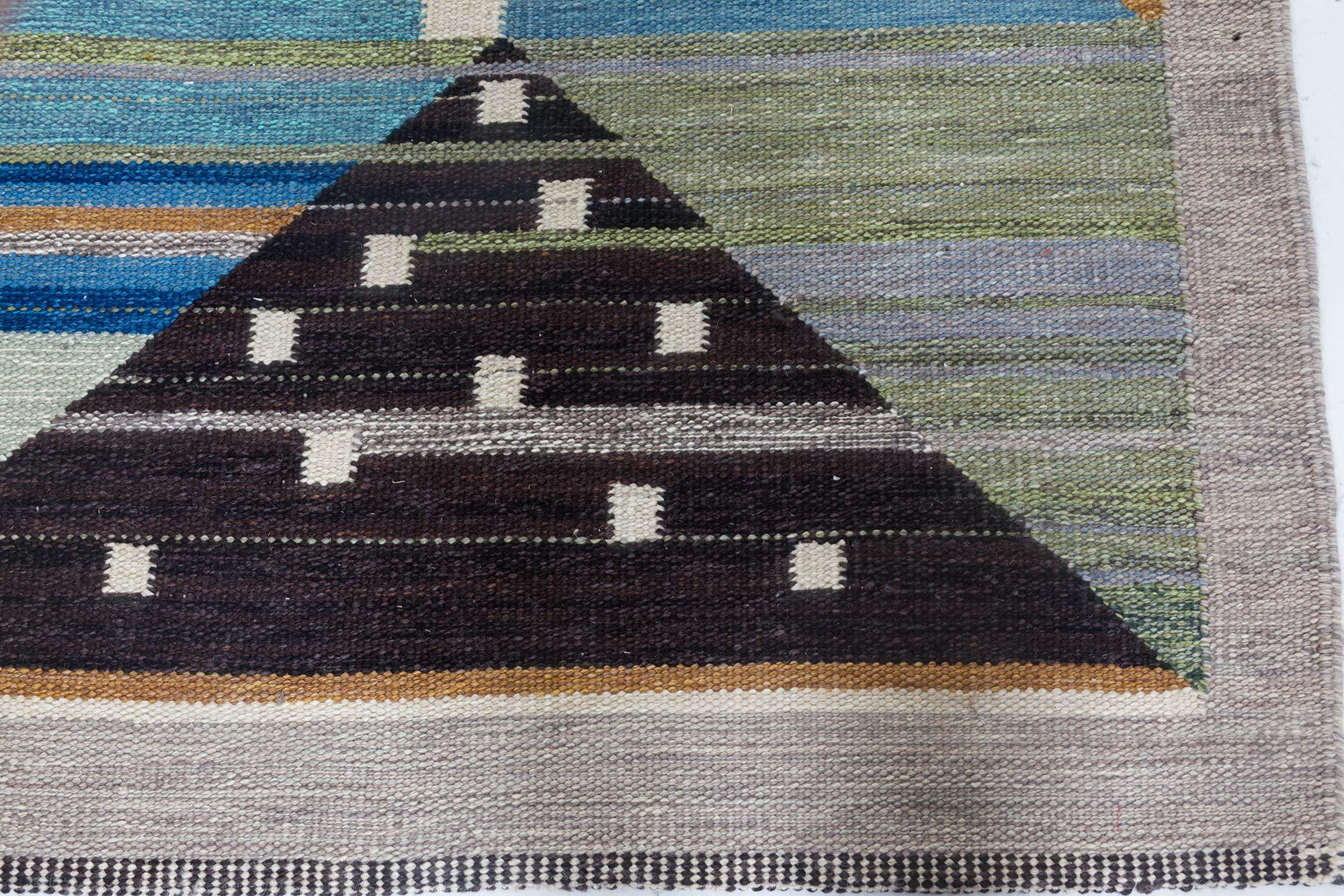 Hand-Knotted High-Quality Swedish Design Flat-Weave Wool Rug by Doris Leslie Blau For Sale