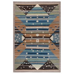 High-Quality Swedish Design Flat-Weave Wool Rug by Doris Leslie Blau