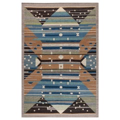 Tappeto in lana a trama piatta dal design svedese di alta qualità di Doris Leslie Blau