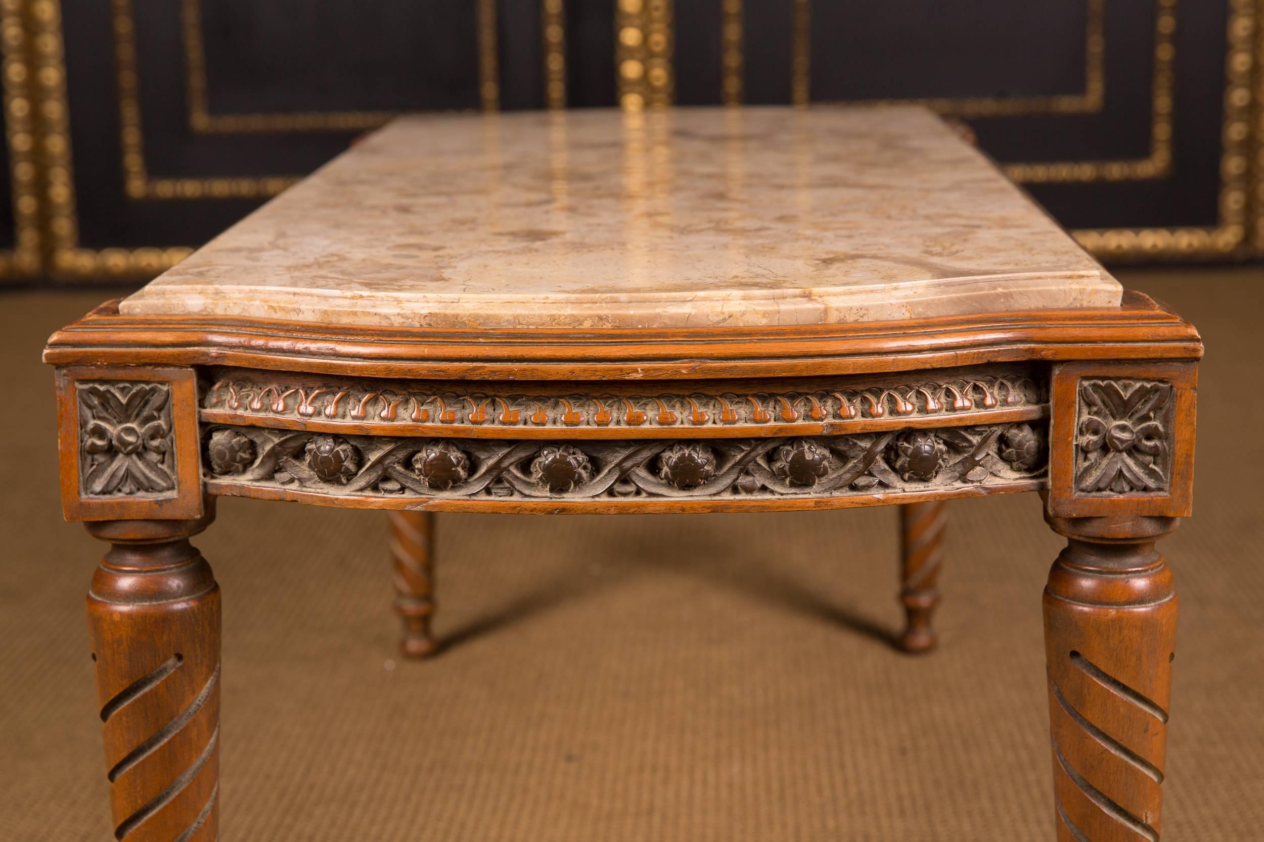 High Quality Table with Marble Top in Louis Seize Style In Good Condition In Berlin, DE