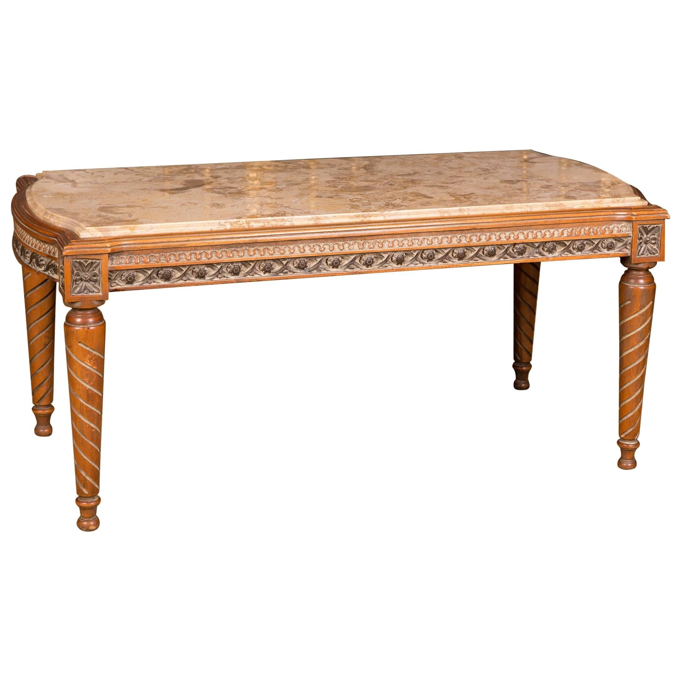 High Quality Table with Marble Top in Louis Seize Style