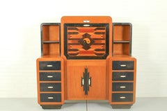 High quality teak art deco secretaire by Gerson’s furniture store, Bangkok 1930s