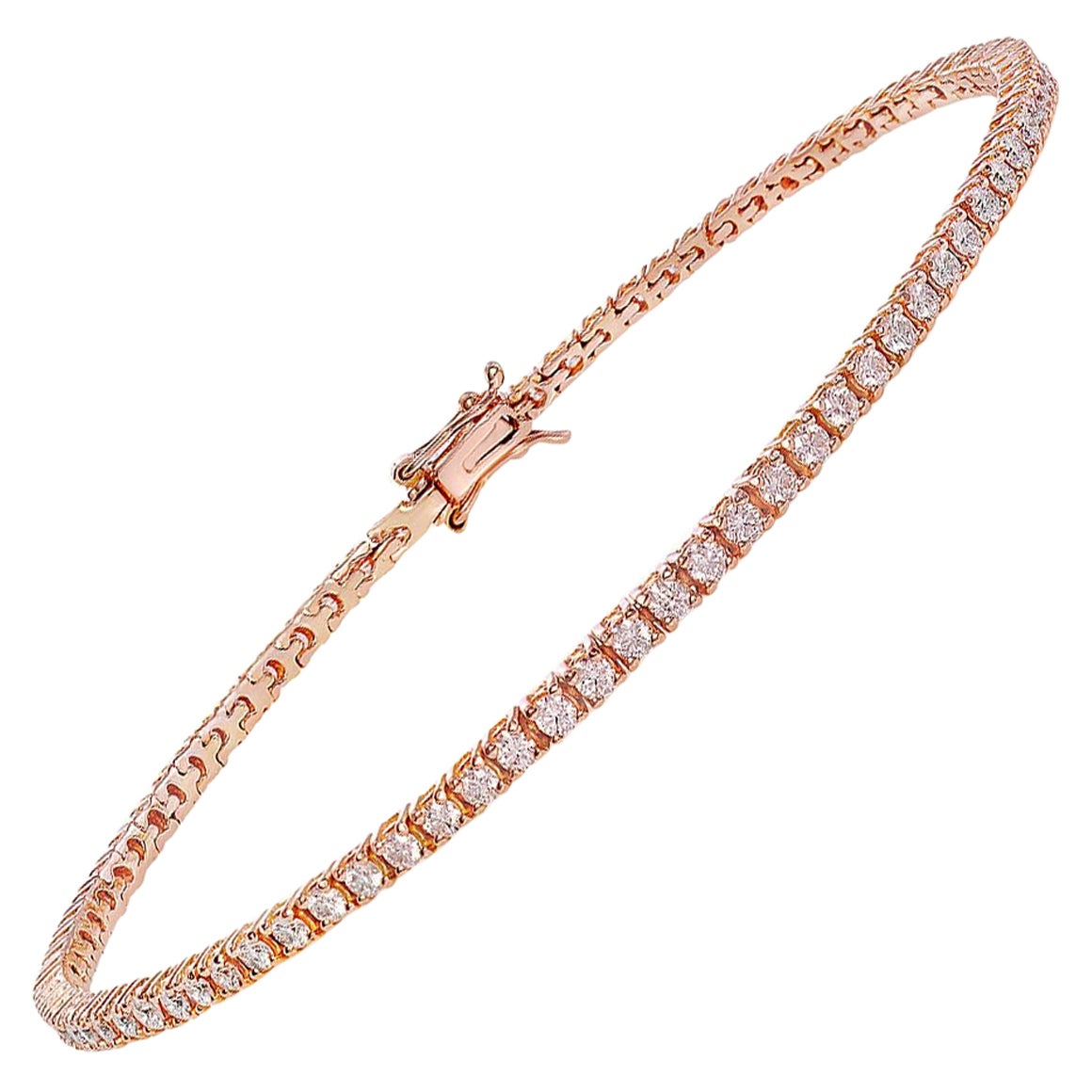 Bracciale Tennis con diamanti di alta qualità in oro rosa 18 carati