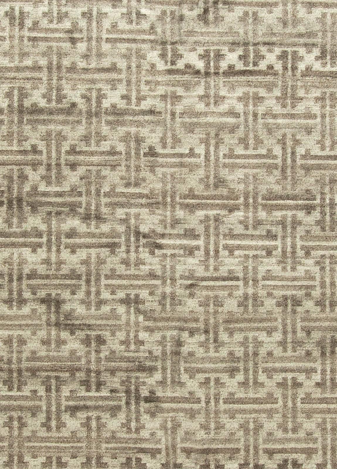 Hochwertiger beiger und brauner Terra-Teppich aus natürlicher Wolle von Doris Leslie Blau
Größe: 14'0
