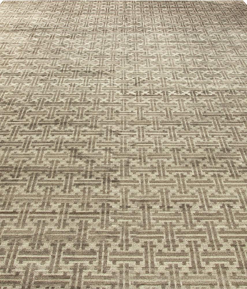 Terra-Teppich in Beige und Braun aus natürlicher Wolle von Doris Leslie Blau in hoher Qualität (Moderne) im Angebot
