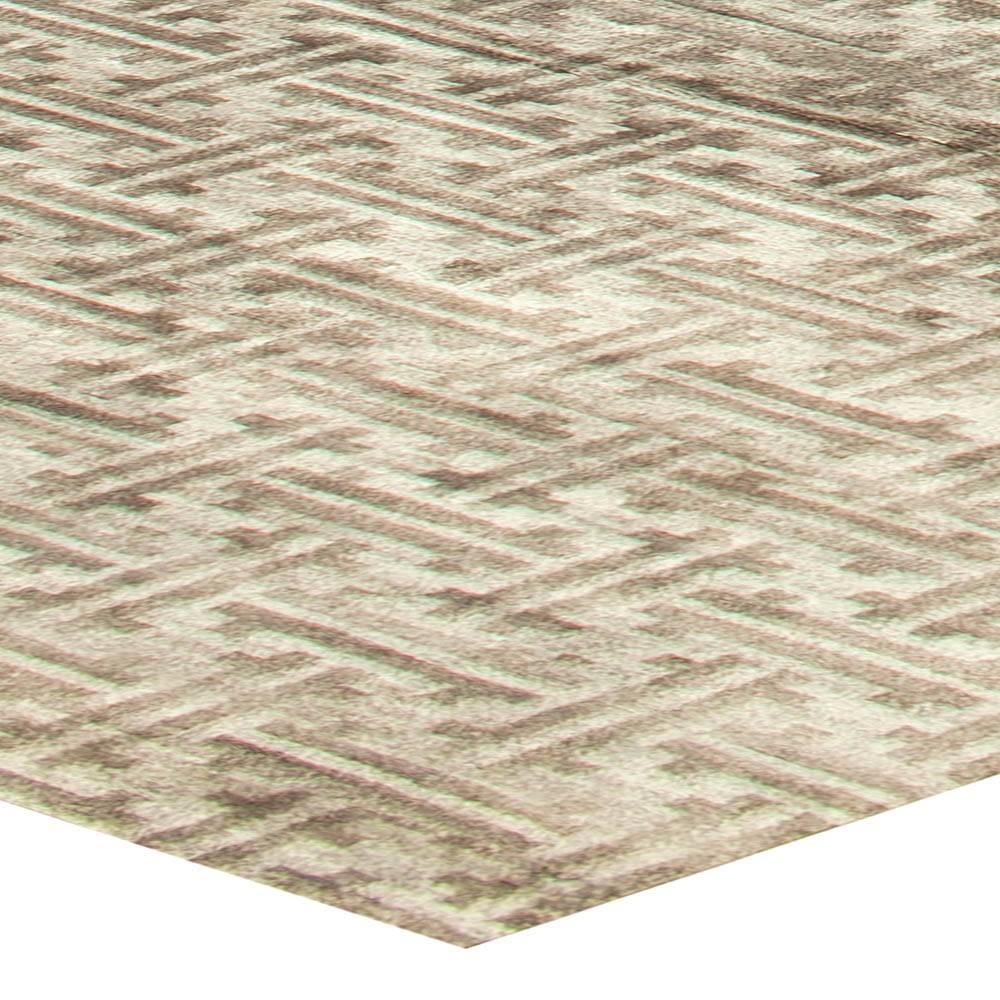 Terra-Teppich in Beige und Braun aus natürlicher Wolle von Doris Leslie Blau in hoher Qualität (21. Jahrhundert und zeitgenössisch) im Angebot