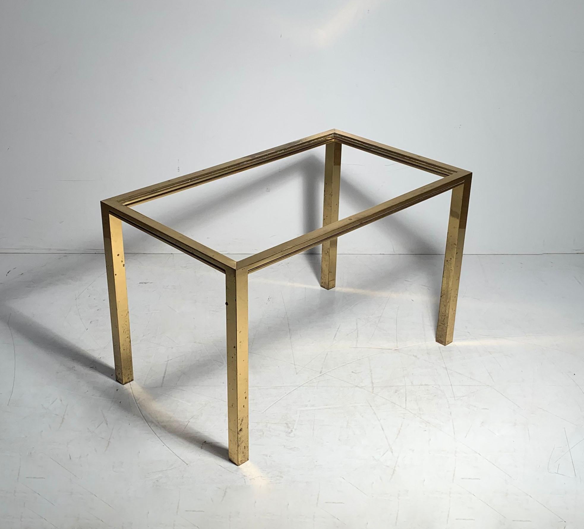 Mid-Century Modern High Quality Vintage Petite Brass Coffee Table Attributed to Jansen For Sale