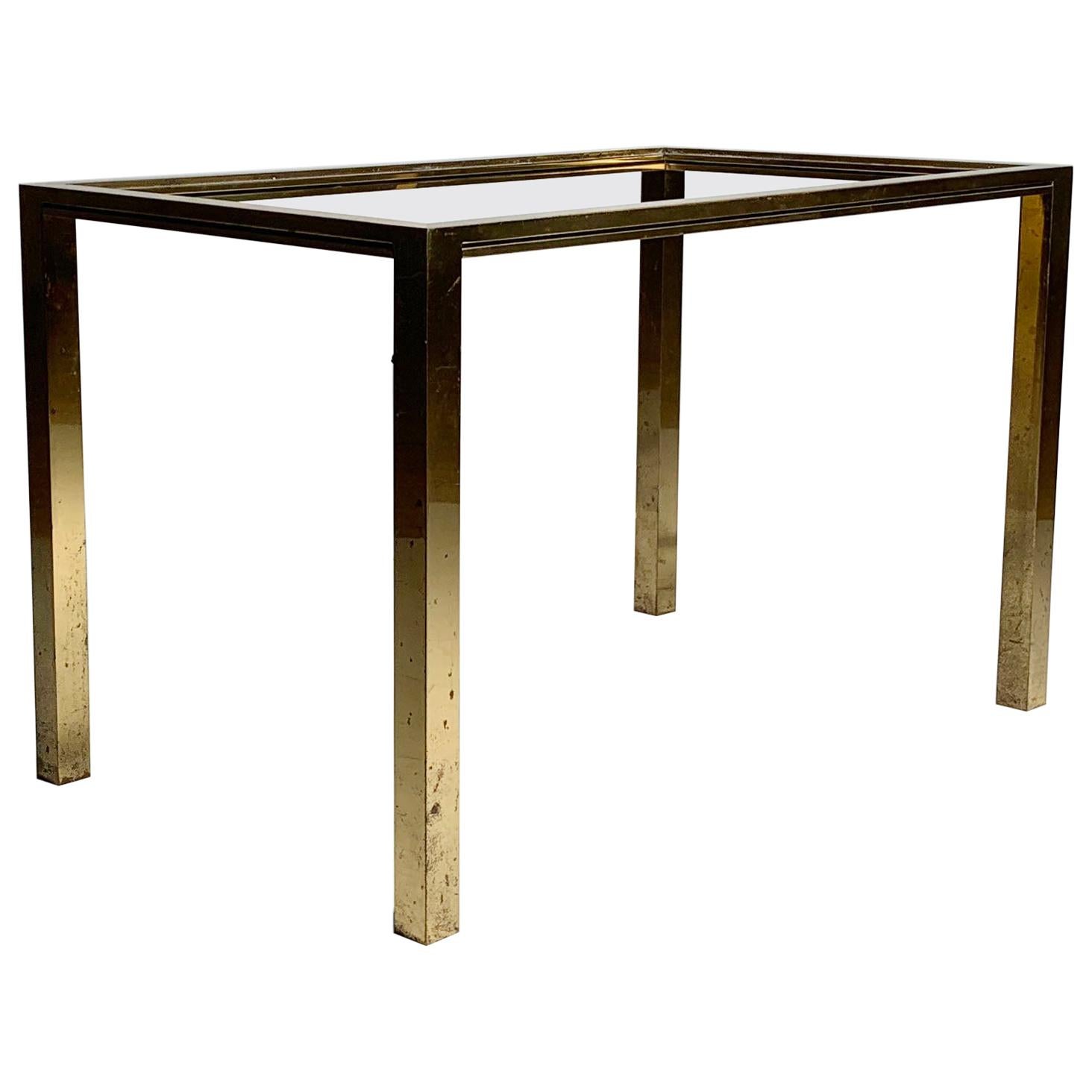 High Quality Vintage Petite Brass Coffee Table Attributed to Jansen For Sale