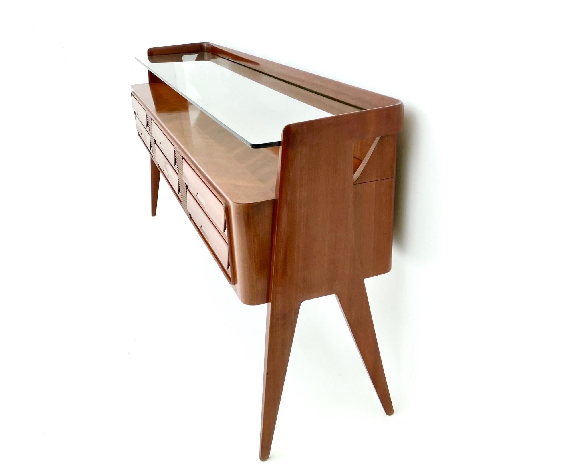 Glass High-Quality Wooden Dresser by La Permanente Mobili Cantù, Italy, 1950s