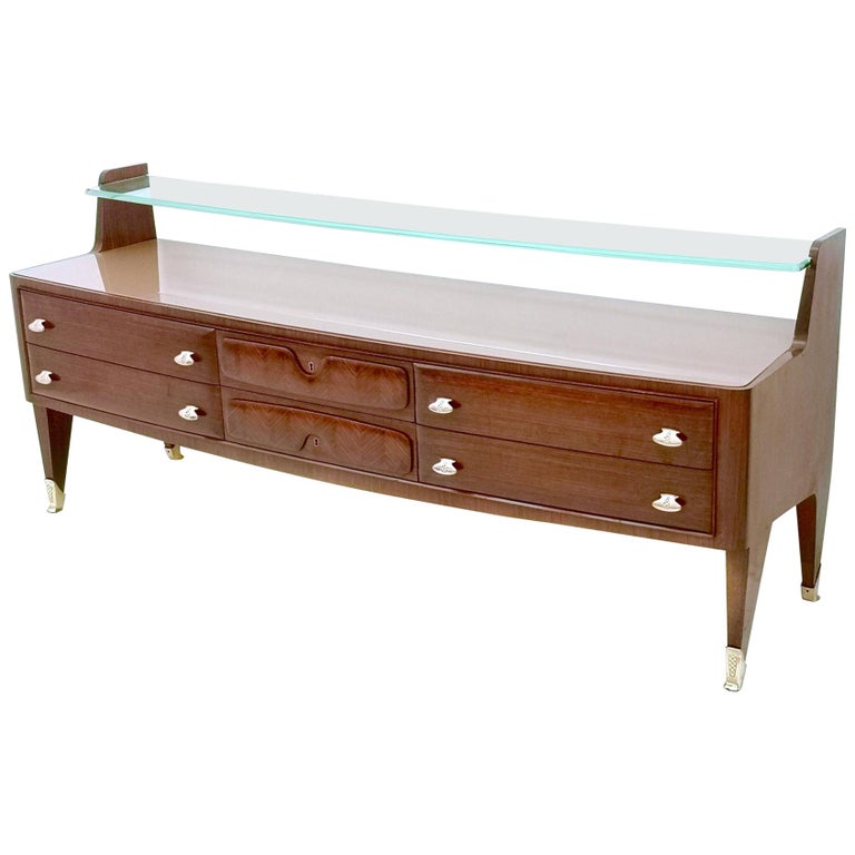 High Quality Wooden Dresser With A Beveled Nile Green Crystal