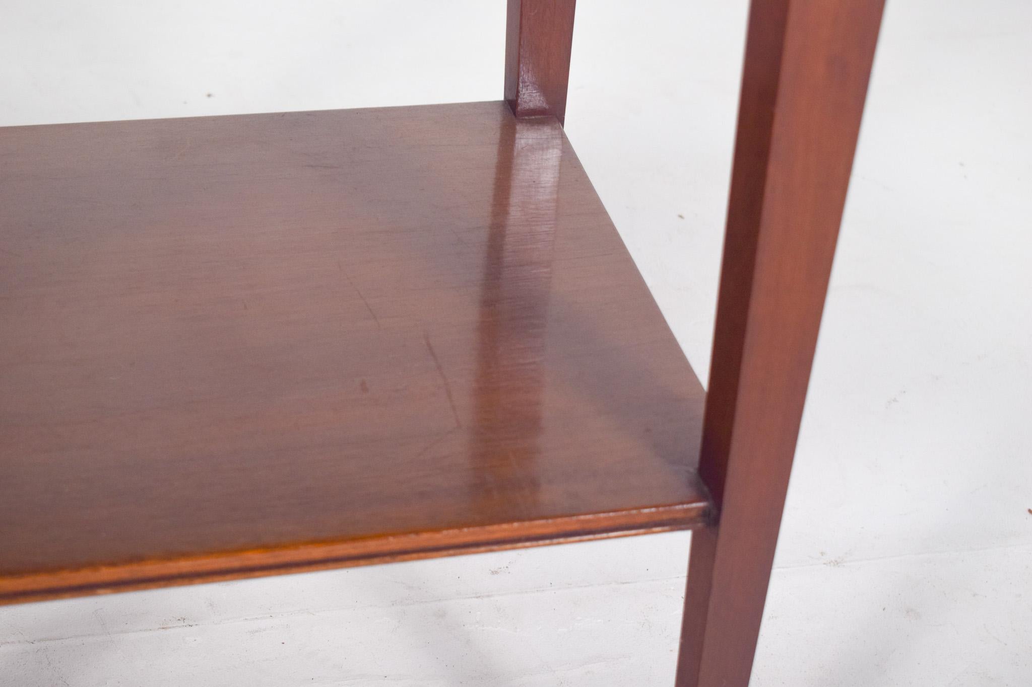 Wood High Rectangular Side Table, 1950s For Sale