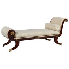 High Regency Period Gilt Brass Chaise Lounge