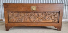 High Relief Carved Camphor Wood Trunk
