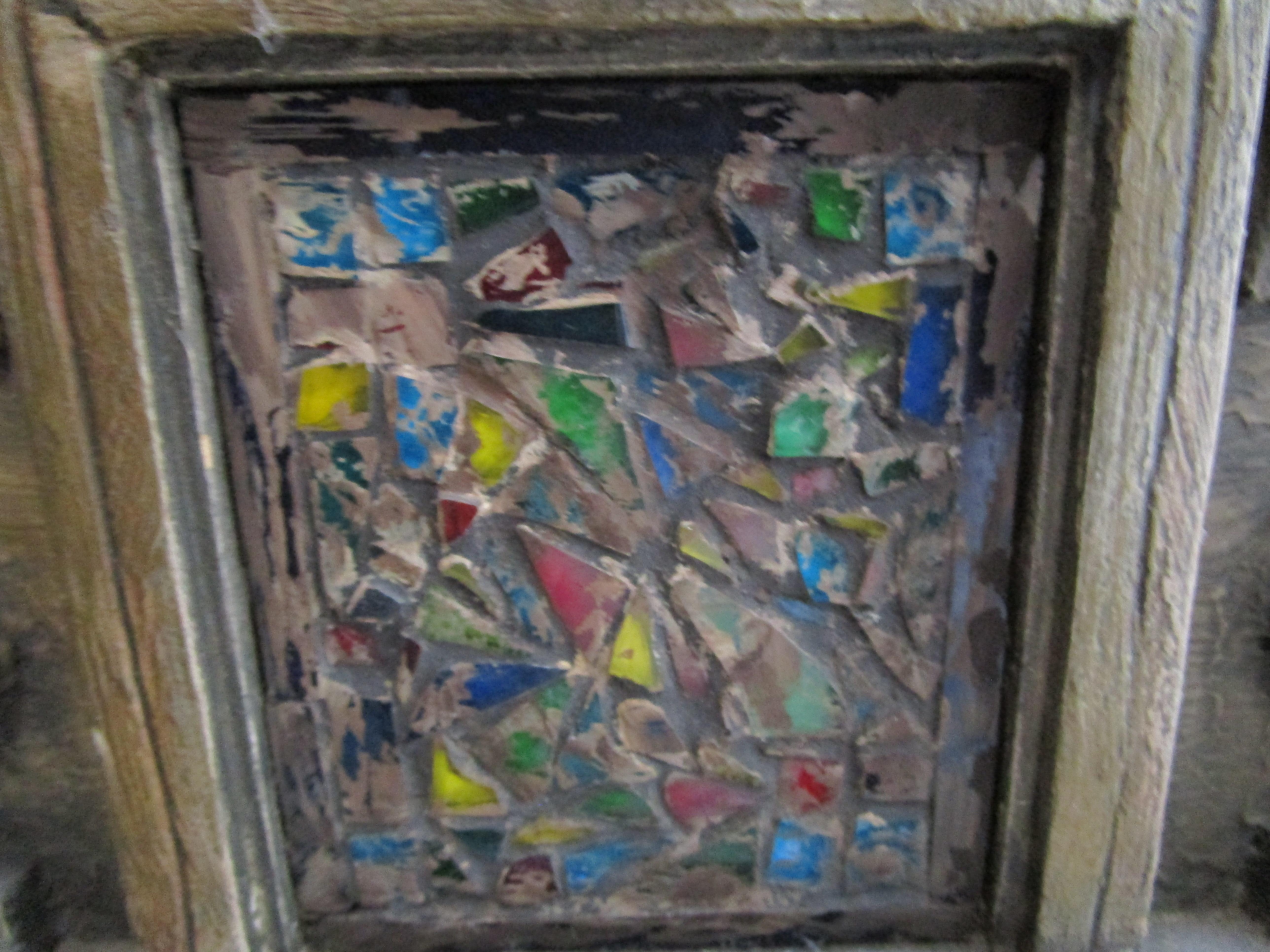 Fachada de Iglesia en Alto Relieve Obra de Arte Religioso Hecha a Mano en Marco Shadowbox Profundo Gesso en venta